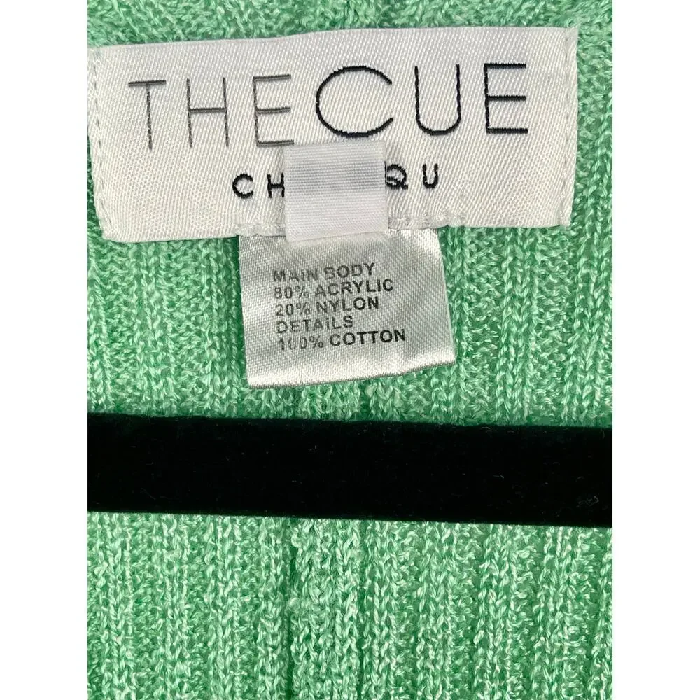 The Cue Cher Qu Mint Green Open Knit Cardigan Size M​ - Picture 8 of 8
